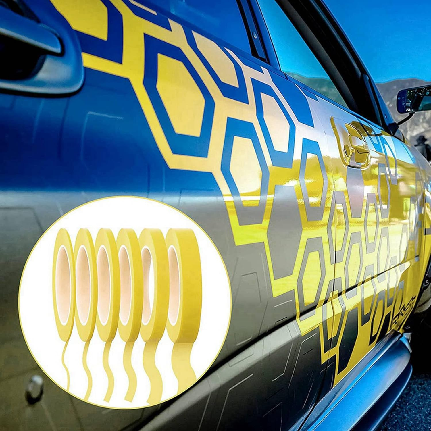 24 Rolls Fine Line Tape 1/16,7/10,1/8,1/4,1/2,3/4 Inch X 55Yard, Fineline Masking Tape, Painters Automotive Masking Tape image number 4