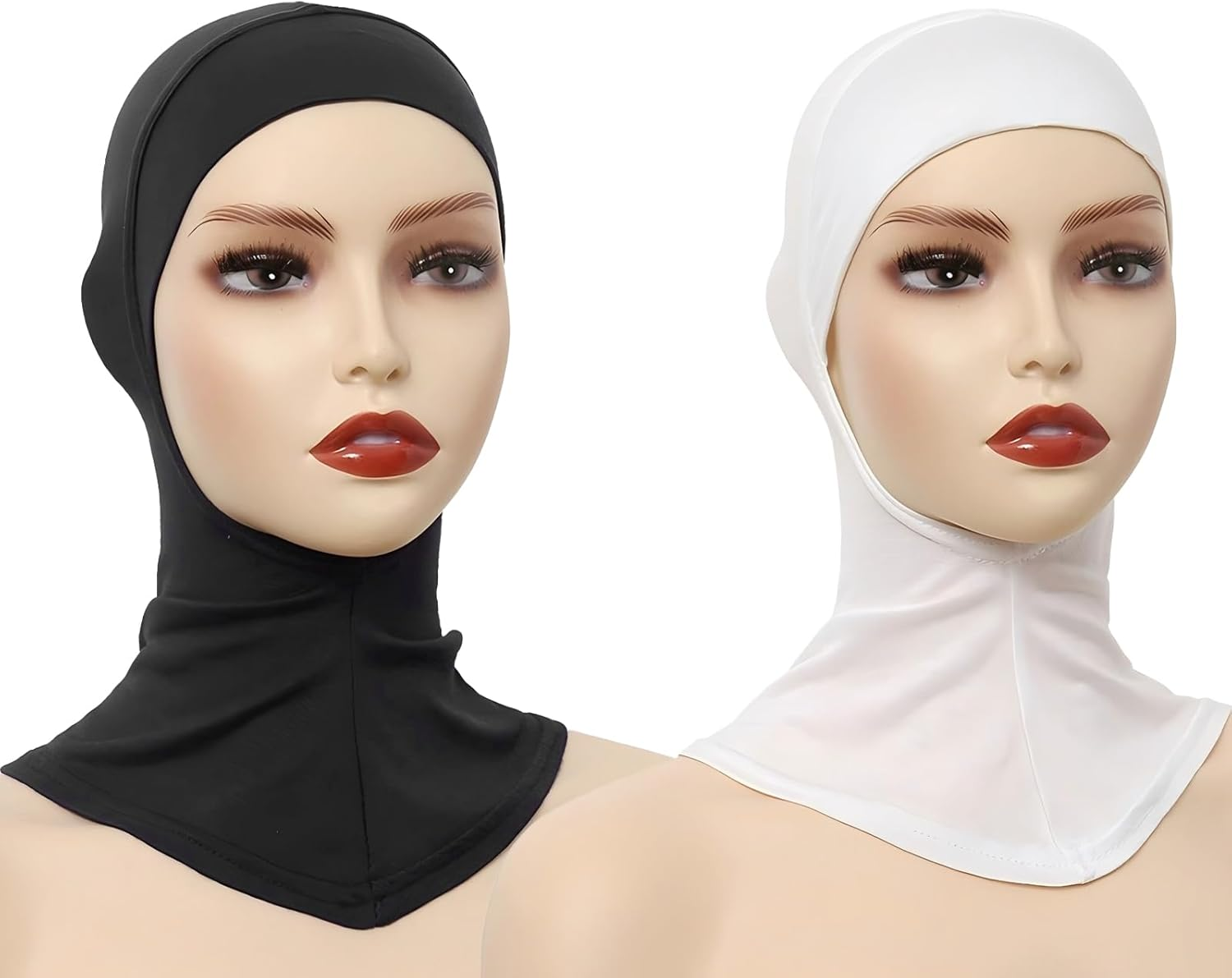 CENZICOM Hijab Cap for Women, 2 Pack, Adjustable Turban with Full Neck Coverage, Stretchy