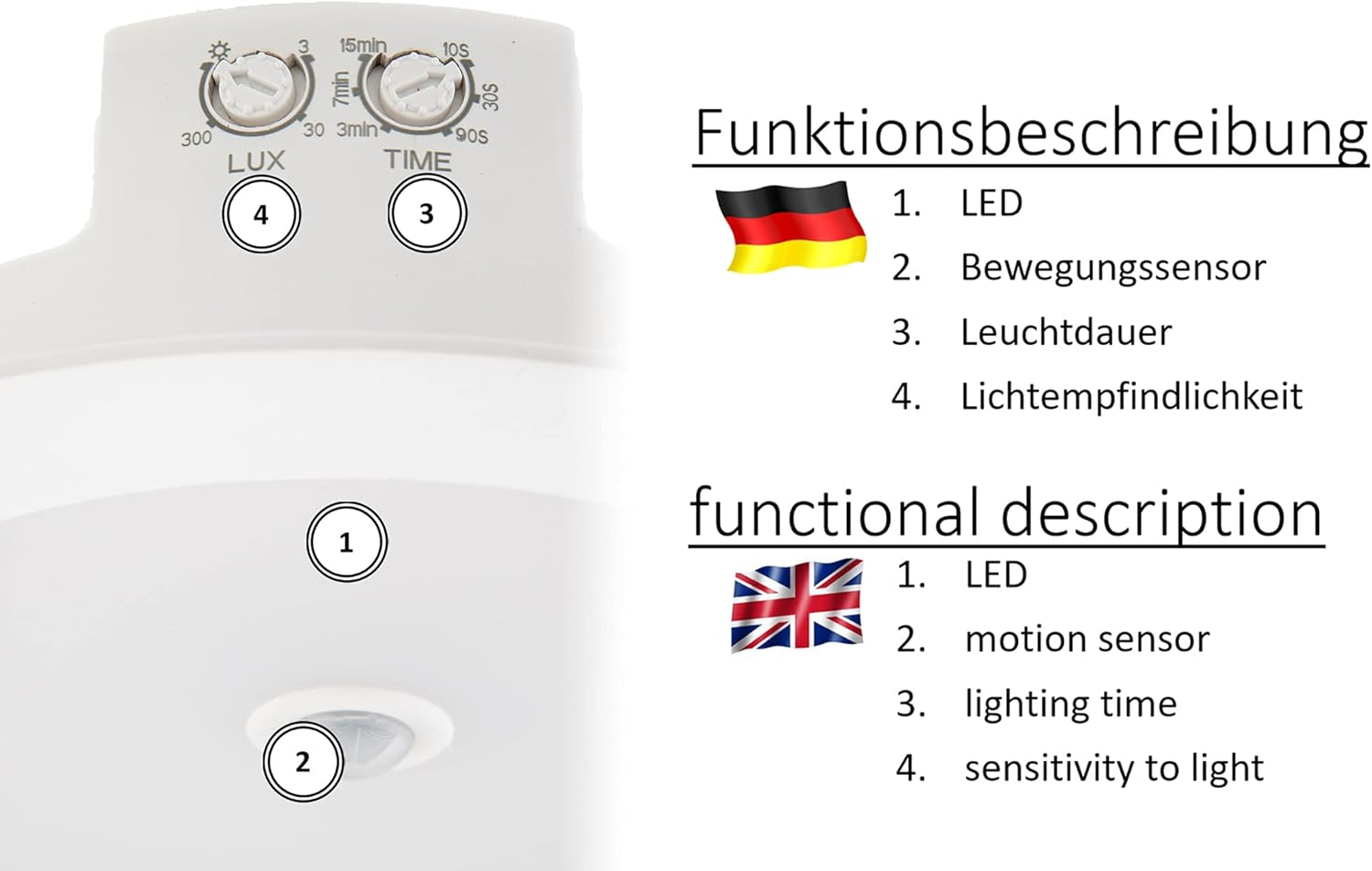 HUBER Downlight 11W 1200Lm with PIR Motion Sensor 360&deg; Flush-Mounted Recessed Spotlight image number 4