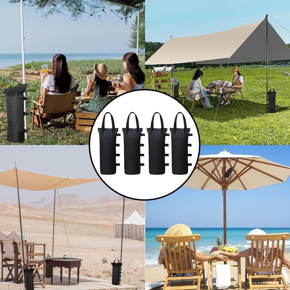 Canopy Weights Bag Leg Weight, Sand Bags for Instant Outdoor Sun Shelter Canopy and Patio Umbrella, Set of 4, 15X50Cm, Black image number 6