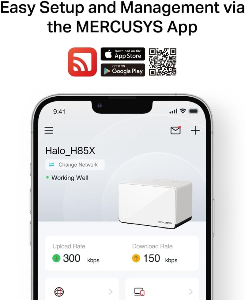Mercusys AX3000 Whole Home Mesh Wi-Fi 6 System, Dual-Band, 2.5 Gigabit Port, Seamless Roaming, Gaming & Streaming, Smart Home, Easily Manage and Set Up, 2 X H80X + 1 X H85X (Halo H85X(3-Pack)) image number 3