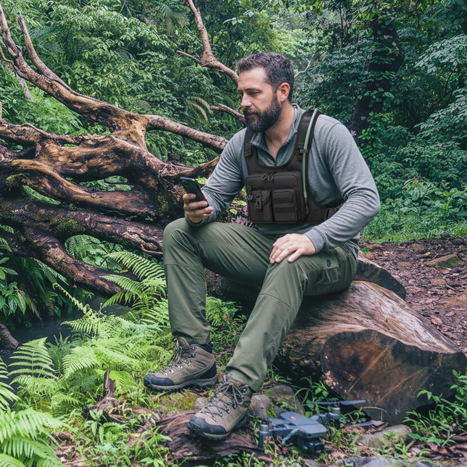 Ultra-Compact Hydration Running Vest: Lightweight Chest Pack with Integrated 2L Reservoir for Multi-Sport Adventures (Hiking, Cycling, Racing) - Unisex Fit image number 3