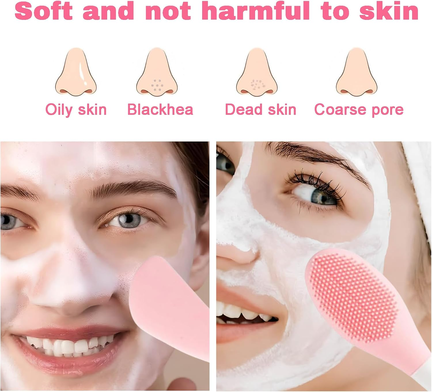 Hrenvaxil 3PCS Silicone Face Scrubber & Pore Cleansing Brush Set - Multifunctional for Gentle Face Pore Scrubber image number 2