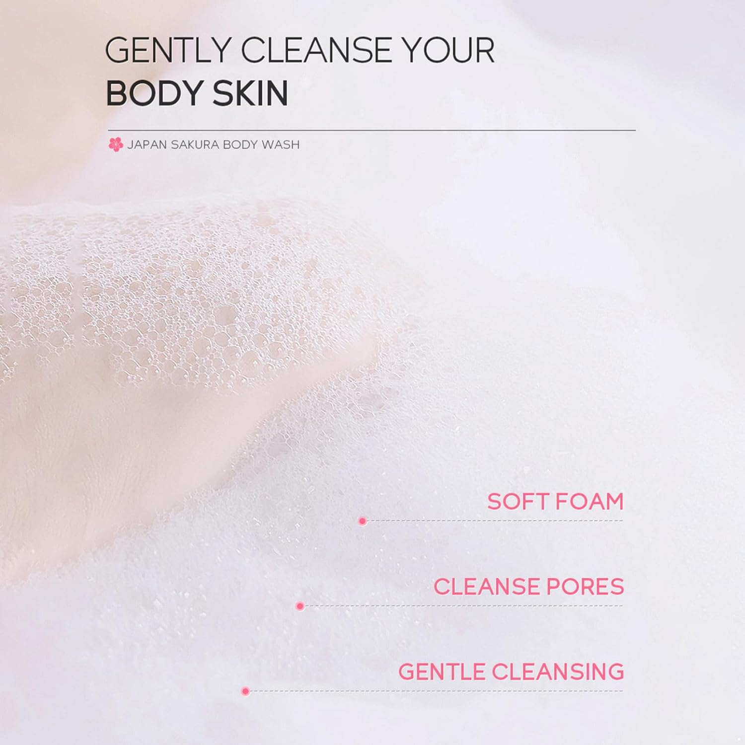 Loodgao Gentle Hydrating Body Wash for Women and Girls 200ML Cherry Blossom Shower Gel Moisturizes and Softens Skin with Natural Fragrance Pink One Size