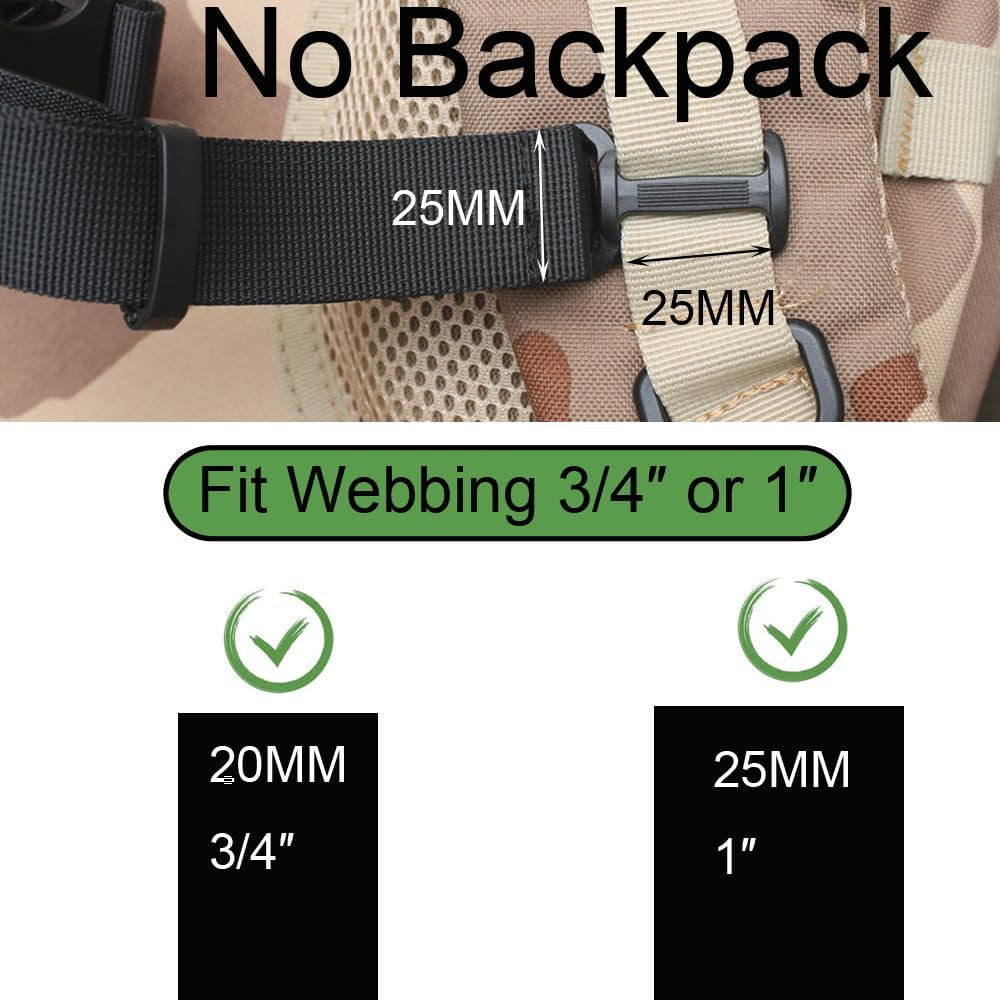 YYST Sternum Strap Backpack Chest Harness for Backpack with 20MM or 25MM Webbing image number 2