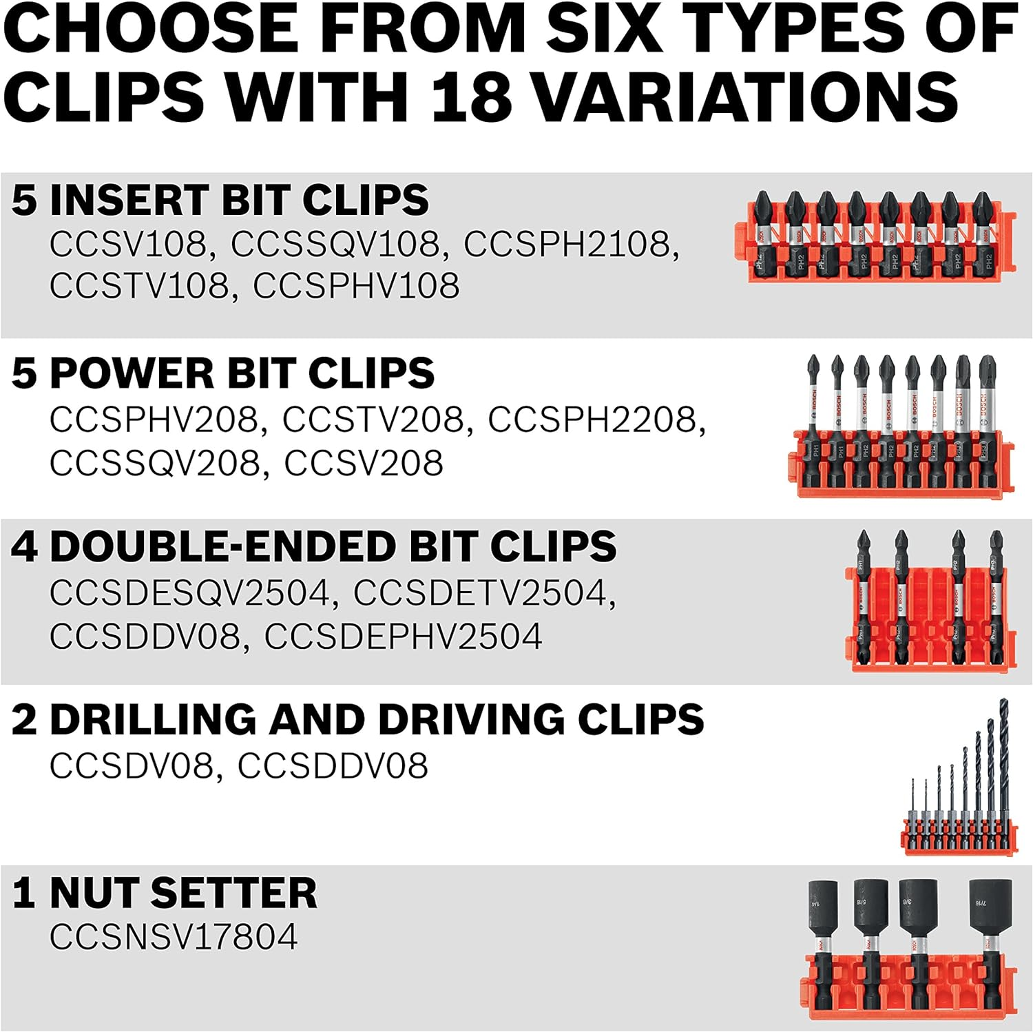 BOSCH CCSPHV208 8-Piece Assorted Set 2 In. Impact Tough Phillips Power Bits with Clip for Custom Case System image number 6