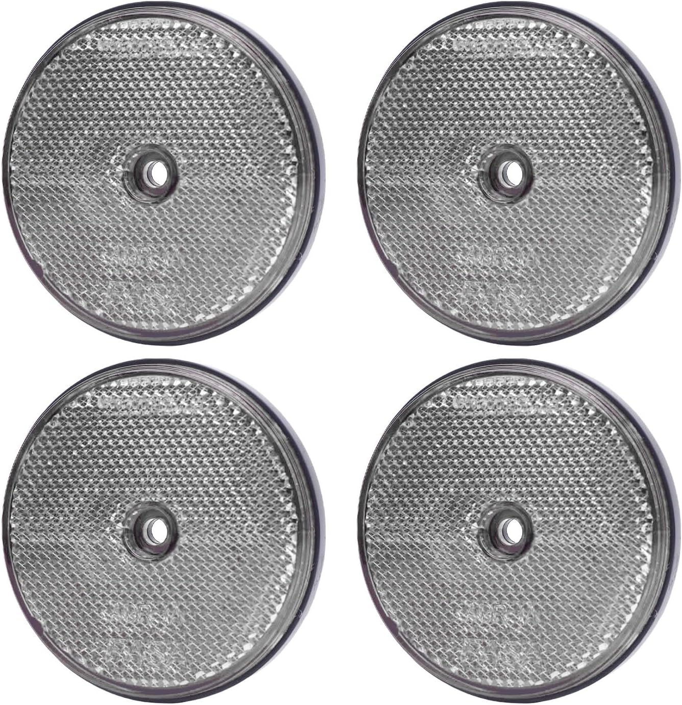 Trailer Reflector 72Mm round White Reflectors with Screw Fixing for Cars, Mailboxes, Driveways, Tunnels & Low-Light Areas &ndash; Enhanced Visibility image number 3