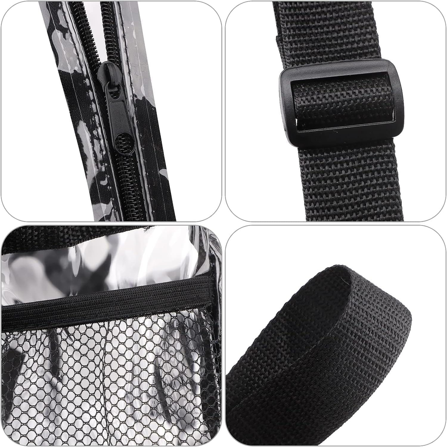 Homiliky Clear Toiletry Bag, PVC Waterproof Transparent Cosmetic Storage Bag Portable Travel Makeup Tote Bag for Women Men Lightweight Tote Shoulder Bag with Handles for Beach Stadium Sports