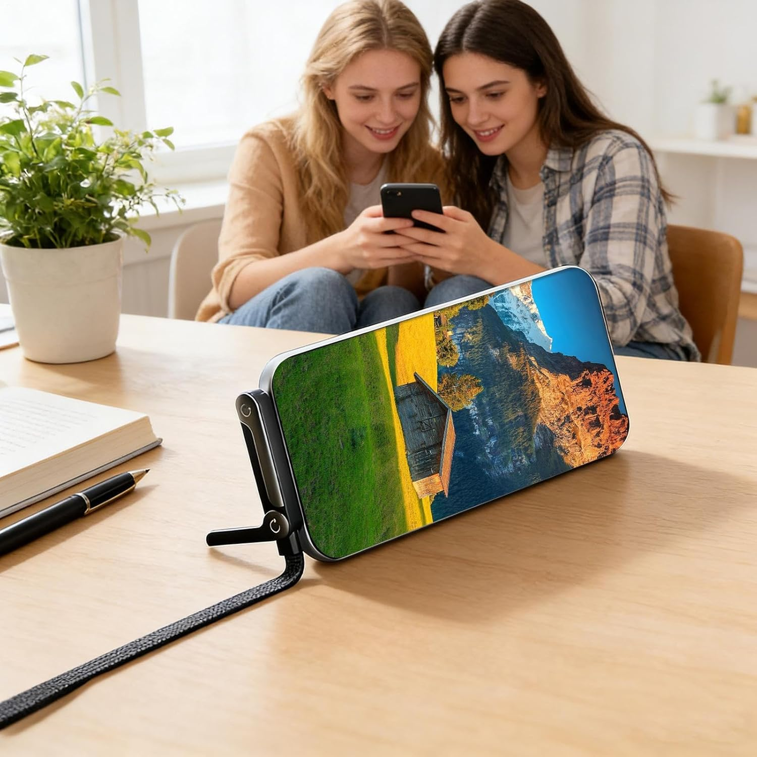 2-In-1 Invisible Holder Charger Cable | 240W Fast Charging Stand Data Cables | Adjustable 5 FT Sideways Phone Charger | Braide Chubby Bracket Sideways Charging Cable Cord for Type-C image number 6