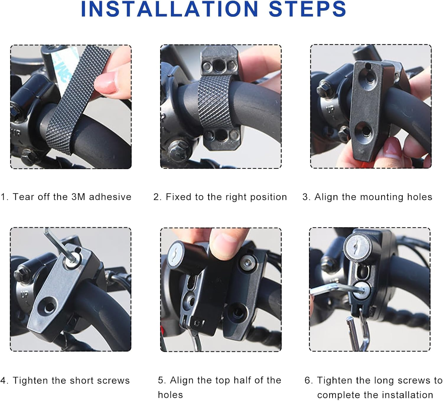 Motorcycle Helmet Lock, Aluminum Alloy anti Theft Helmet Security Locks, Universal Tamper-Proof Helmet Locks for Motorbike Scooter Bike, Motorcycle Accessories (1PCS) - Helmet Lock+Cable image number 4