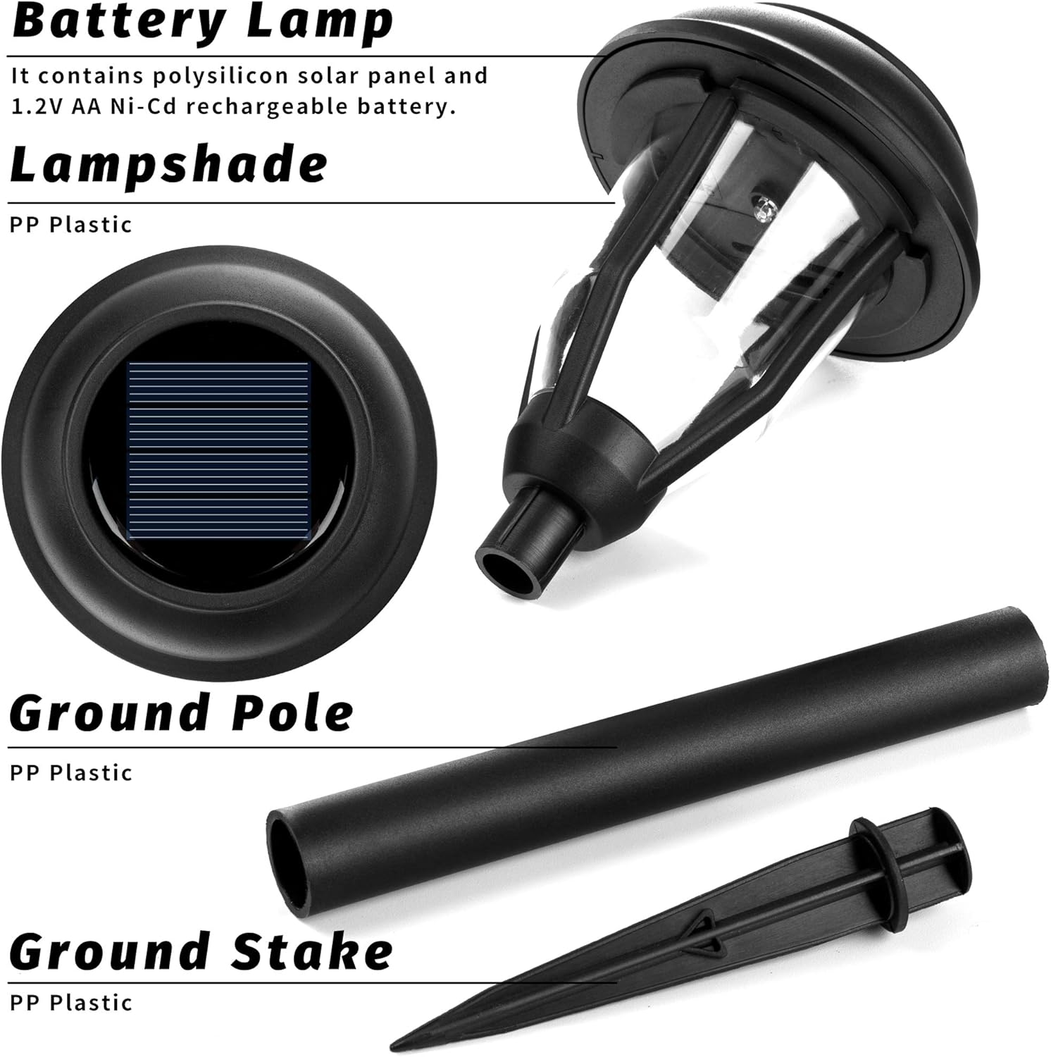 8 Pack Solar Lights Outdoor - Waterproof Solar Garden Lights for Patio, Yard, Walkway, Lawn image number 2