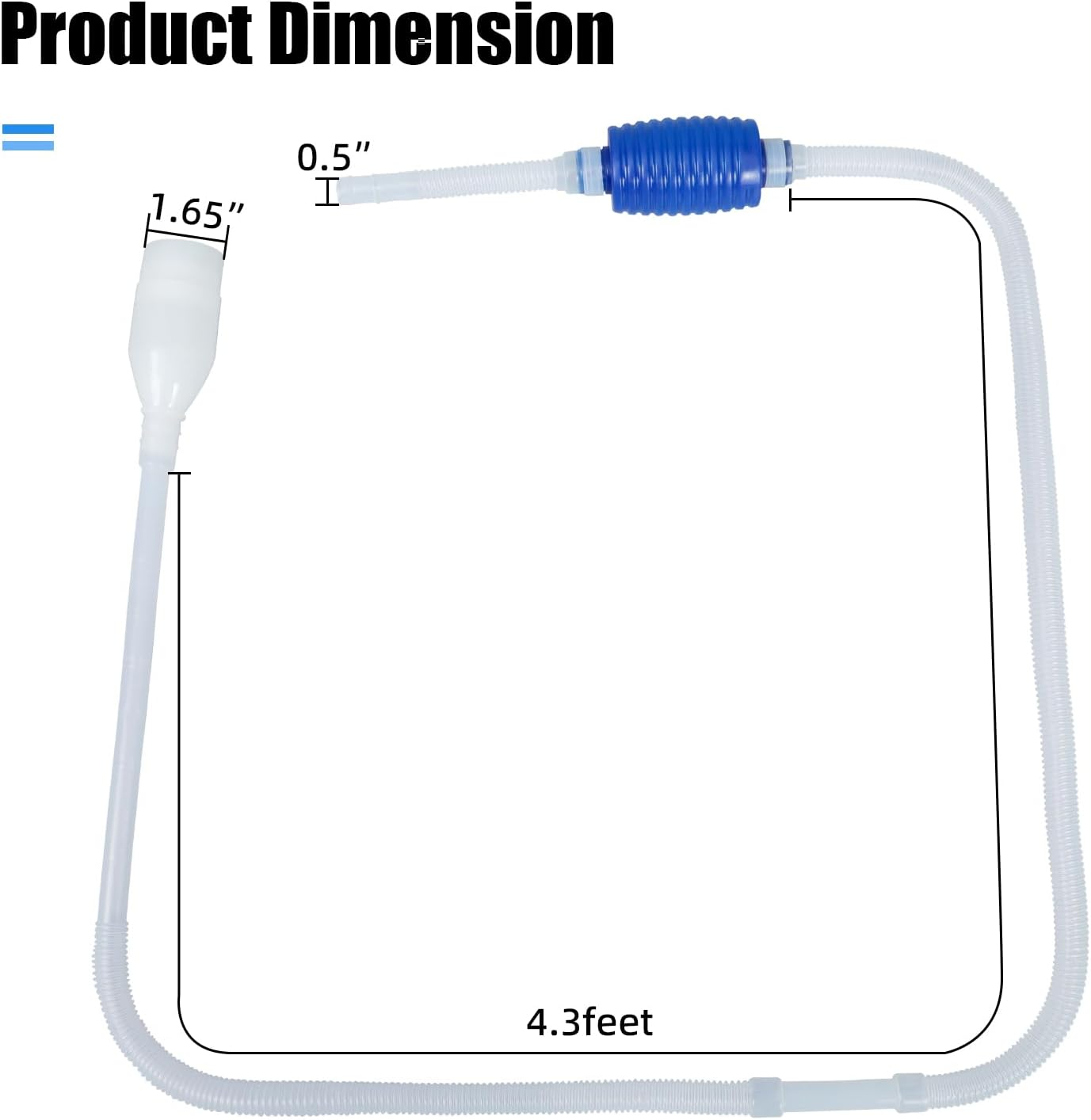 AQUANEAT Aquarium Siphon, Fish Tank Siphon, Aquarium Vacuum, Aquarium Water Changer, Gravel Cleaner for Fish Tank (Large) image number 2