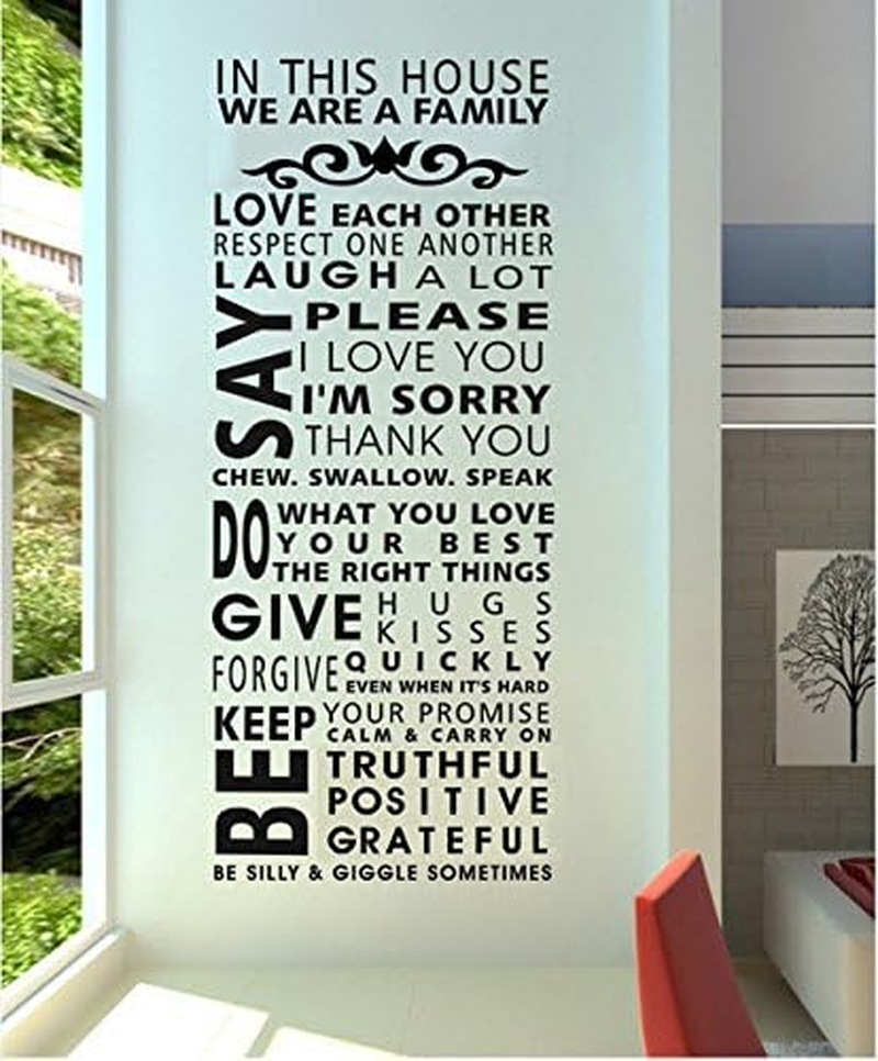 Family/House Rules/Quotes/Saying We Are a Family Decorative Pattern Fashion Wall Stickers Decal Decor Home Decoration