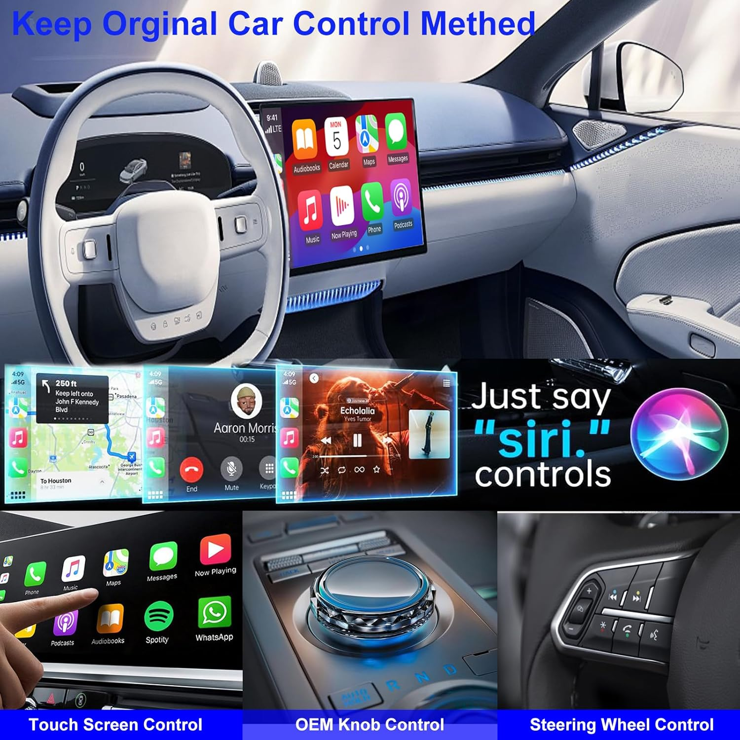 Wireless Carplay Adapter,Wireless Apple Carplay Dongle Adapter,Car Apple Carplay Bluetooth Adapter,Plug & Play 5Ghz Wifi Online Update,Low Latency,Easy to Install,Support Newest Ios 16 image number 4