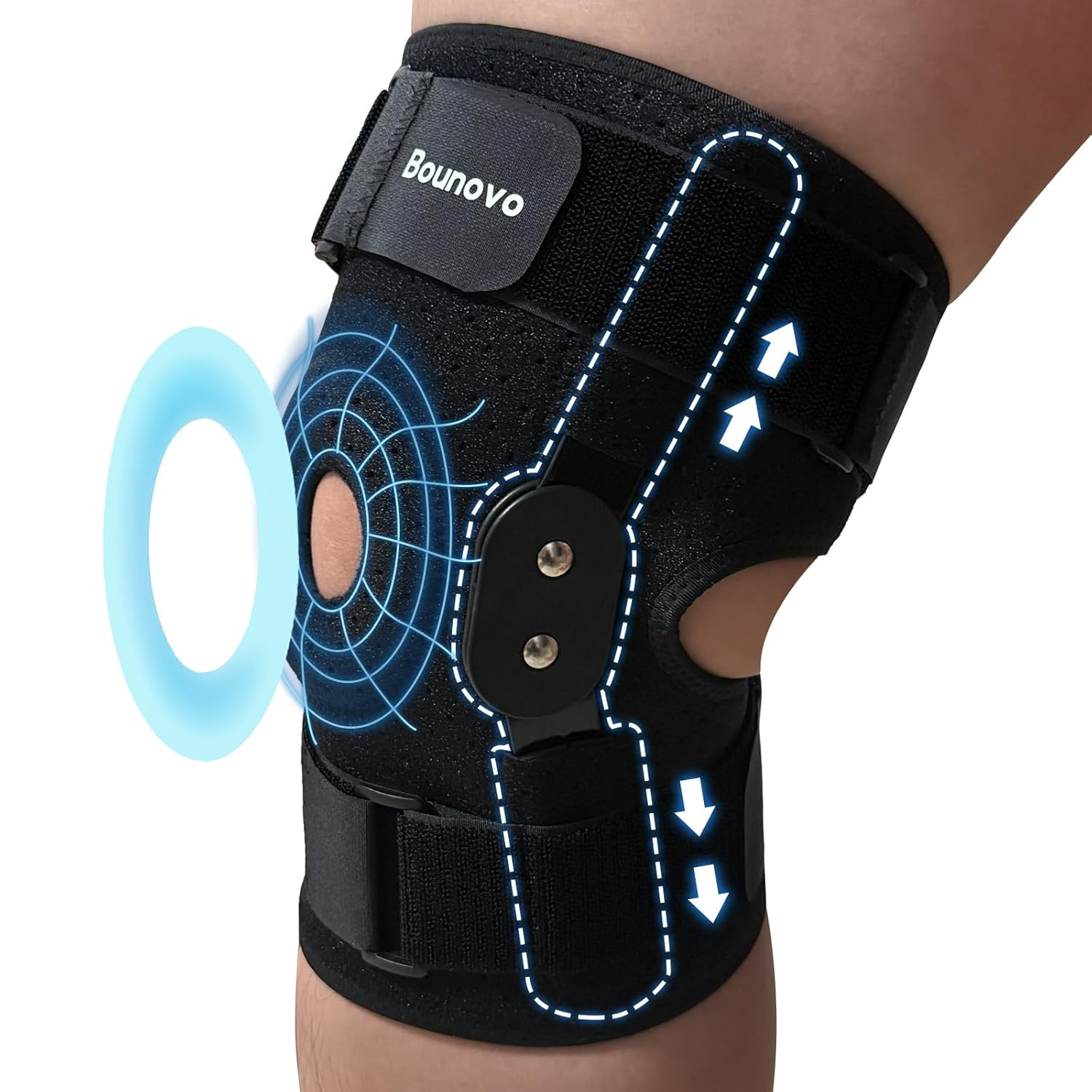 Hinged Knee Brace for Women & Men with Removable Dual Hinges & Patella Gel Pad &ndash; Adjustable Compression Knee Support Brace for Meniscus, ACL & MCL Injuries, Improves Stability & Mobility image number 1