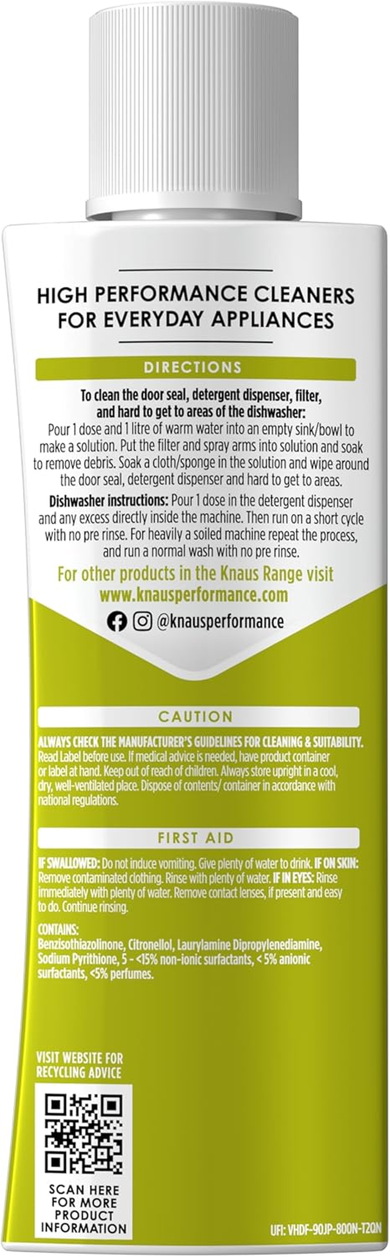 KNAUS Dishwasher Cleaner, 300Ml - High Performance Appliance Cleaner, Removes Grime & Limescale, Deep Cleans to Degrease and Deodorise Your Dishwasher image number 4