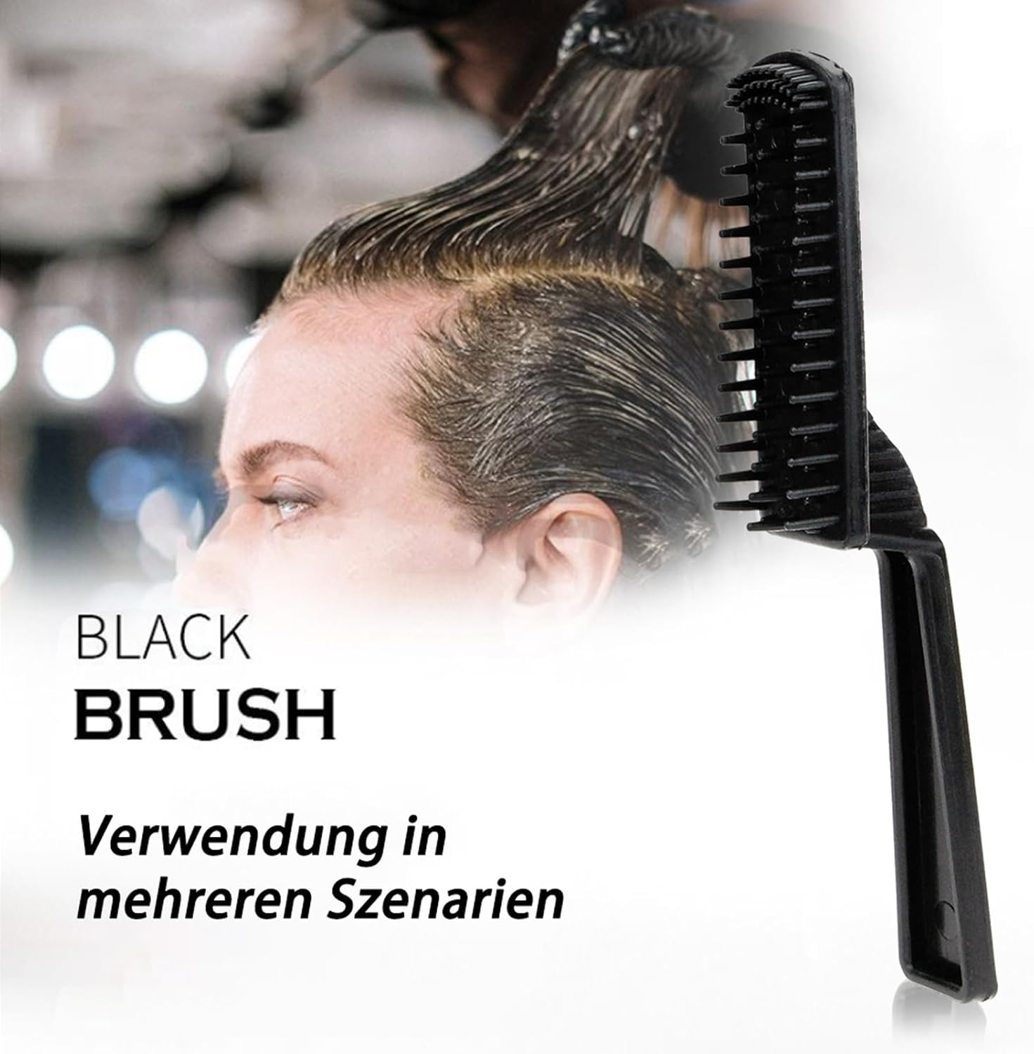 Anneratteryer Pack of 8 Hair Comb Curling Comb for Curls Hair Dye Brush Hair Highlight Comb Women Hair Styling Comb Tool for Colouring Tool Brush Balance Women (Black) image number 1