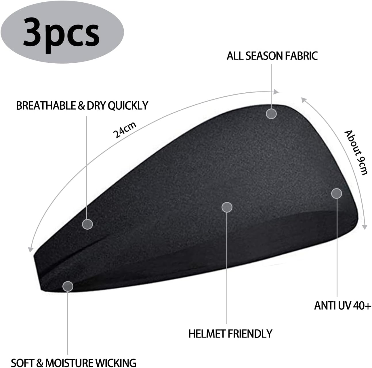 RIBHNXHI Workout Headband for Women Sports Running Exercise Wide Headband Gym Hairband Athletic Thick Non Slip Yoga Sweatband Fitness Headband for Women image number 1