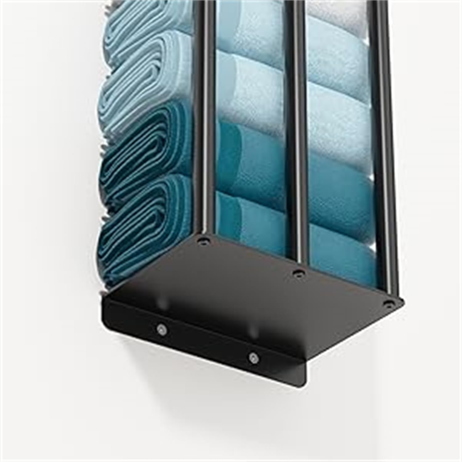 Wall Mounted Towel Rack for Bathroom, Metal Organizer, Bath Towel Holder for Modern Small Space Storage image number 4