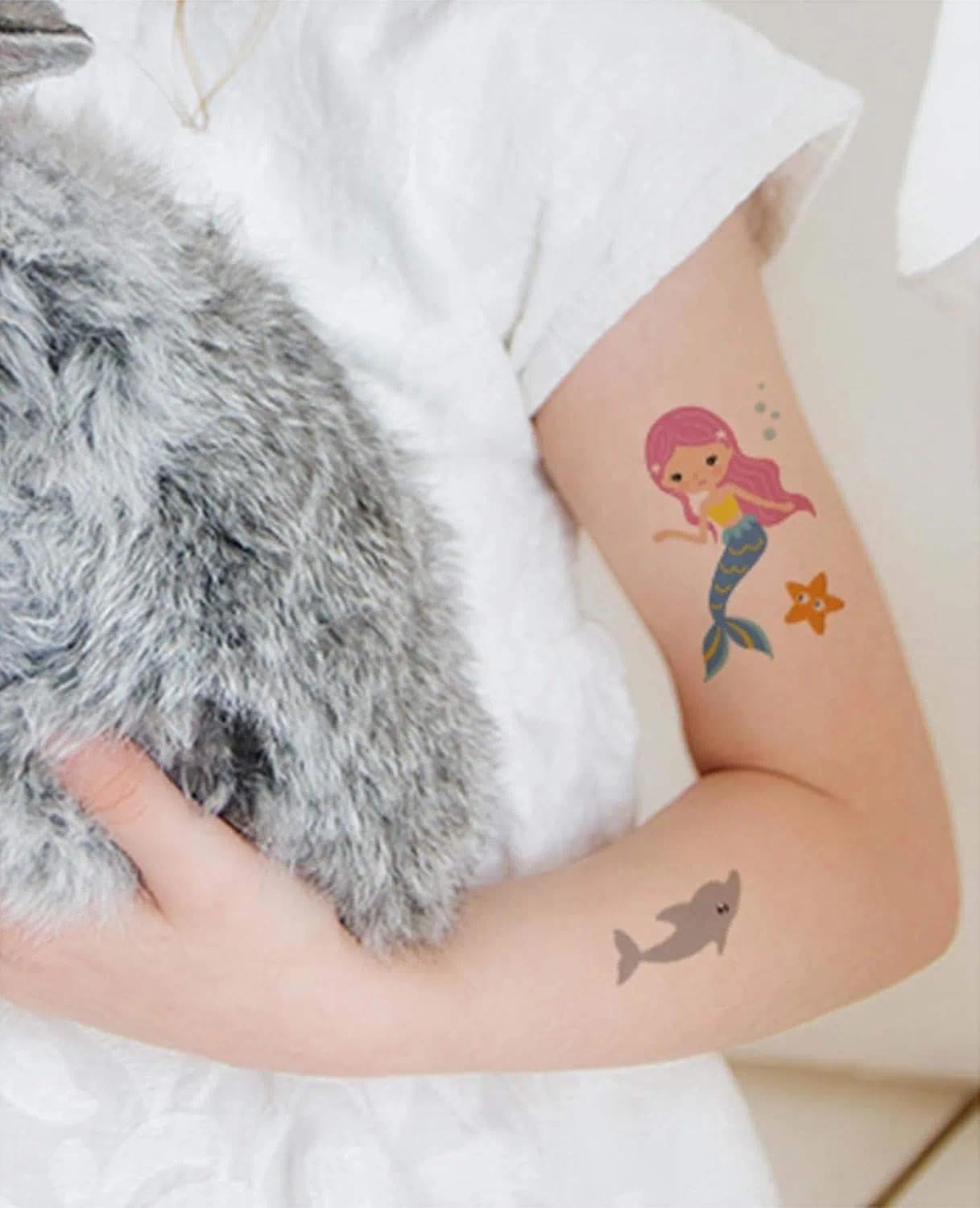 Kivano Mermaid Temporary Tattoos(80 Designs) - Mermaid Assorted Temporary Tattoos for Kids Children Girls Birthday Party Favors Supplies Party Accessories