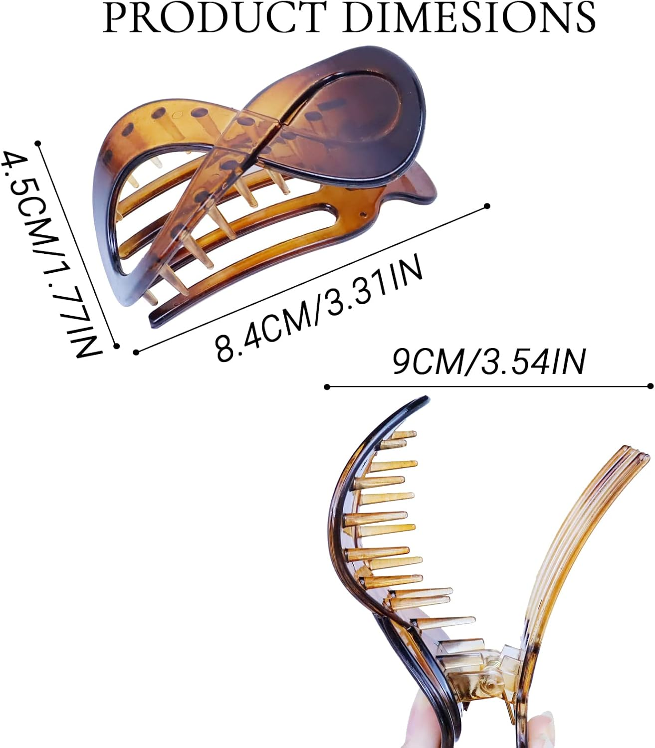 Kavya 5 Pcs Hair Claw Clip Hair Clips for Thick Hair Women, Non-Slip Hair Claws Large Hair Clip, Vintage Hair Accessories for Women and Girls image number 3