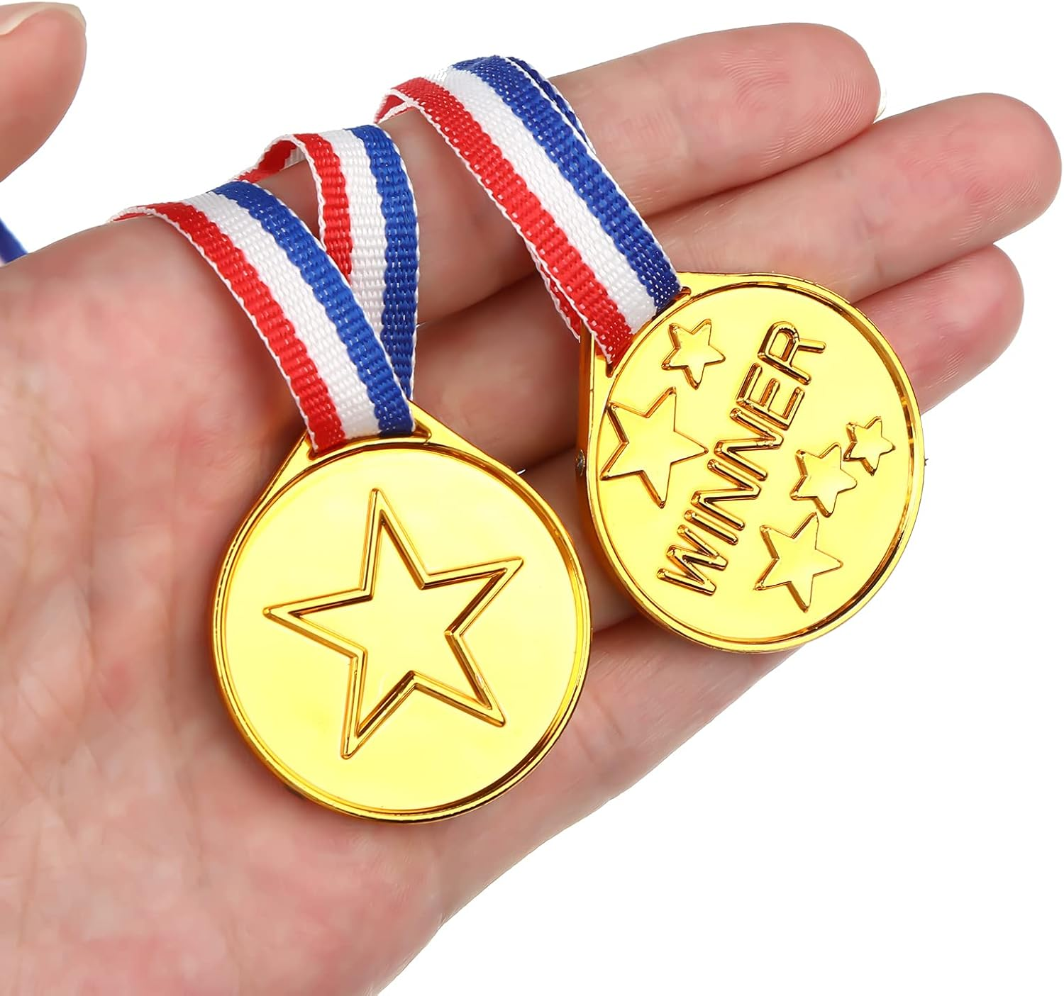 Gejoy 30 Pieces Gold Plastic Winner Award Medals, Award Medals, Gymnastics Field Day Awards Medals for Sports, Competition, Talent Show, Spelling Bee Birthday Party Favors Gifts image number 4
