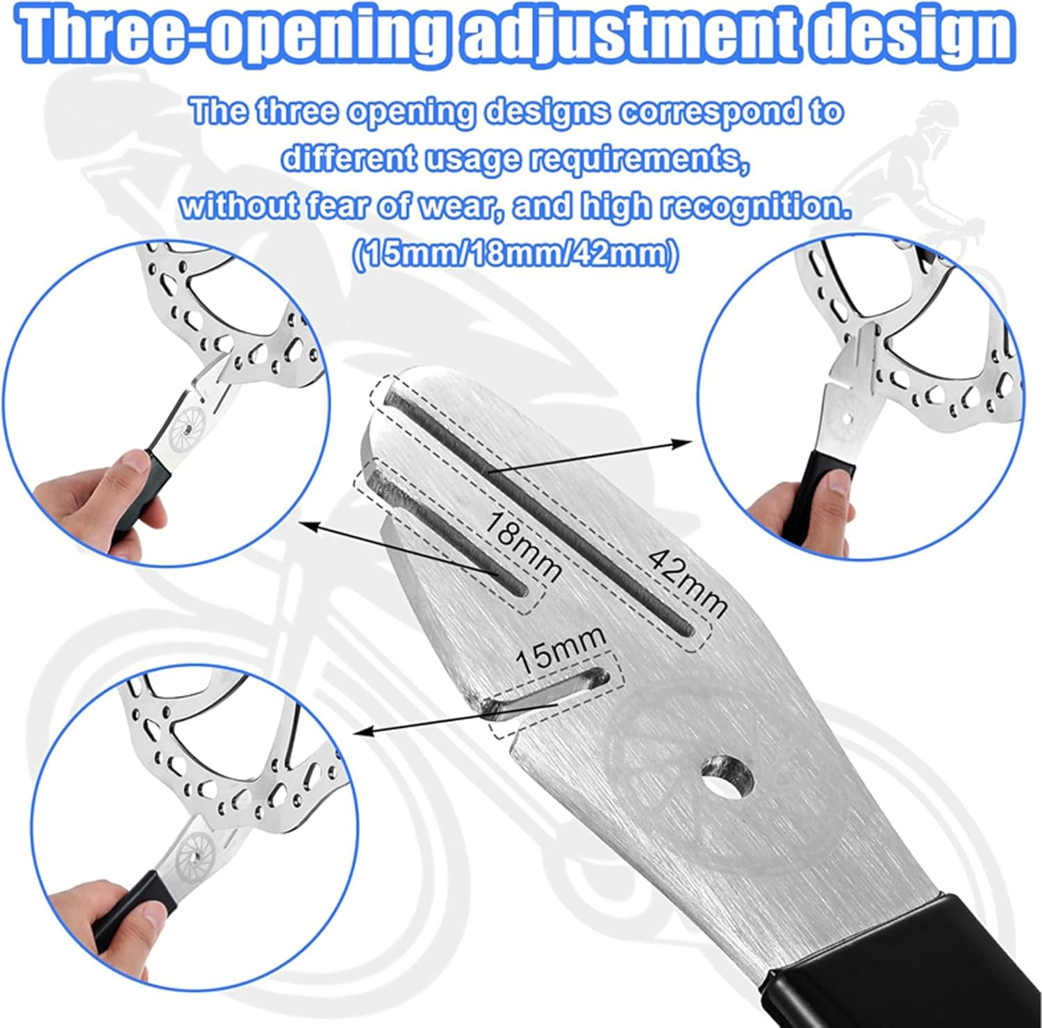 2Pcs Rotor Truing Fork,Bicycle Disk Brake Rotor Alignment Tool Gap Regulator with 42Mm for Large Adjustment and 15Mm for Small Adjustment,Burr-Free Edges,No Damage to Your Disk,Repair Tools image number 5