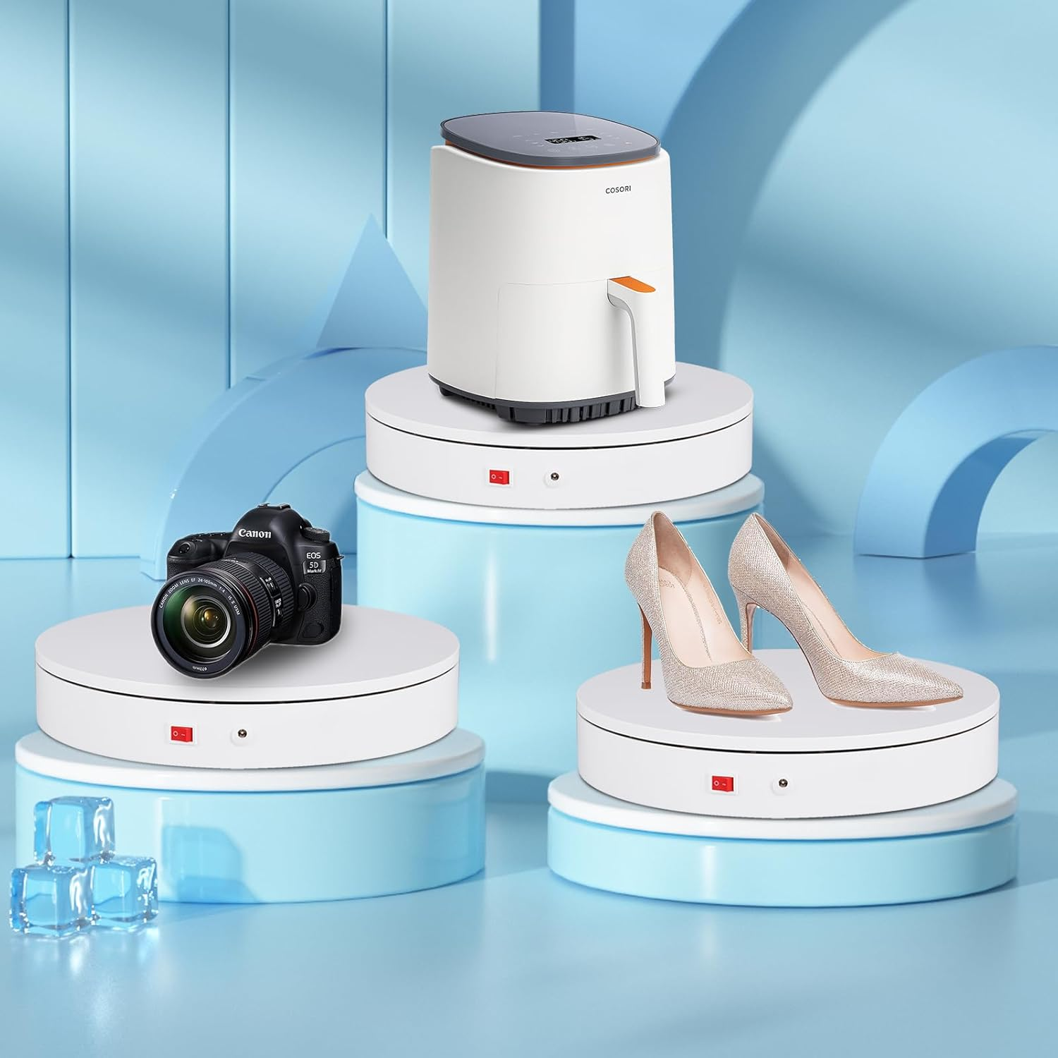 Comxim Professional 360 Degree Photography Turntable for Product Photography, 88LB Capacity, 12.6In Diameter,Automatic Remote Control Angle,Speed,Direction, Various Rotation Mode image number 5