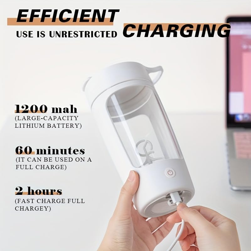 Electric Protein Shaker Bottle, 650Ml Portable Mixer Cup/Usb Rechargeable Shaker Cups for Shakes and Meal Replacements (Black) image number 3