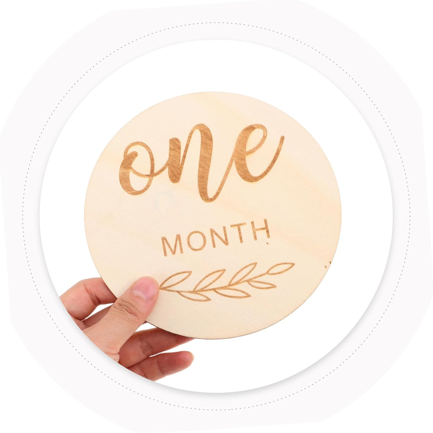 12Pcs Wooden Milestone Signs for Photoshoot Double Sided Engraved Monthly Discs Gender Neutral Announcement Photo Props for Newborn Boys and Durable Craftsmanship image number 1