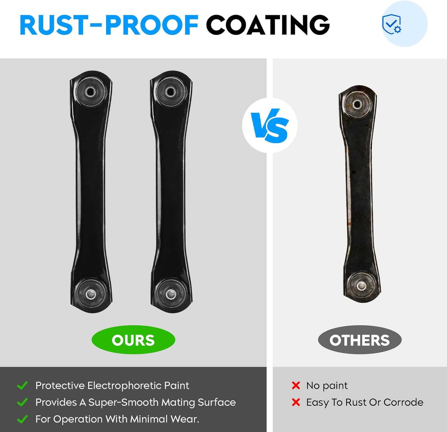 Front Upper & Lower Control Arms W/Bushing Assembly Replacement for 91-99 Jeep Cherokee 91-92 Comanche Suspension Kit K660203 K620244 4Pc Set image number 2