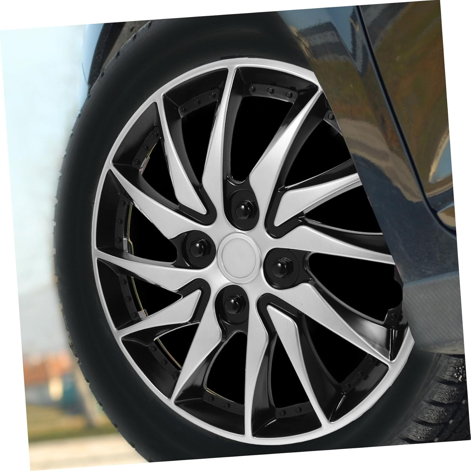 GARVALON Car Wheel Hub Covers Hubcap 14" Universal PP Hubcap Cover for Car Truck SUV Improved Design for Steel Wheel Protection Appearance Upgrade image number 4