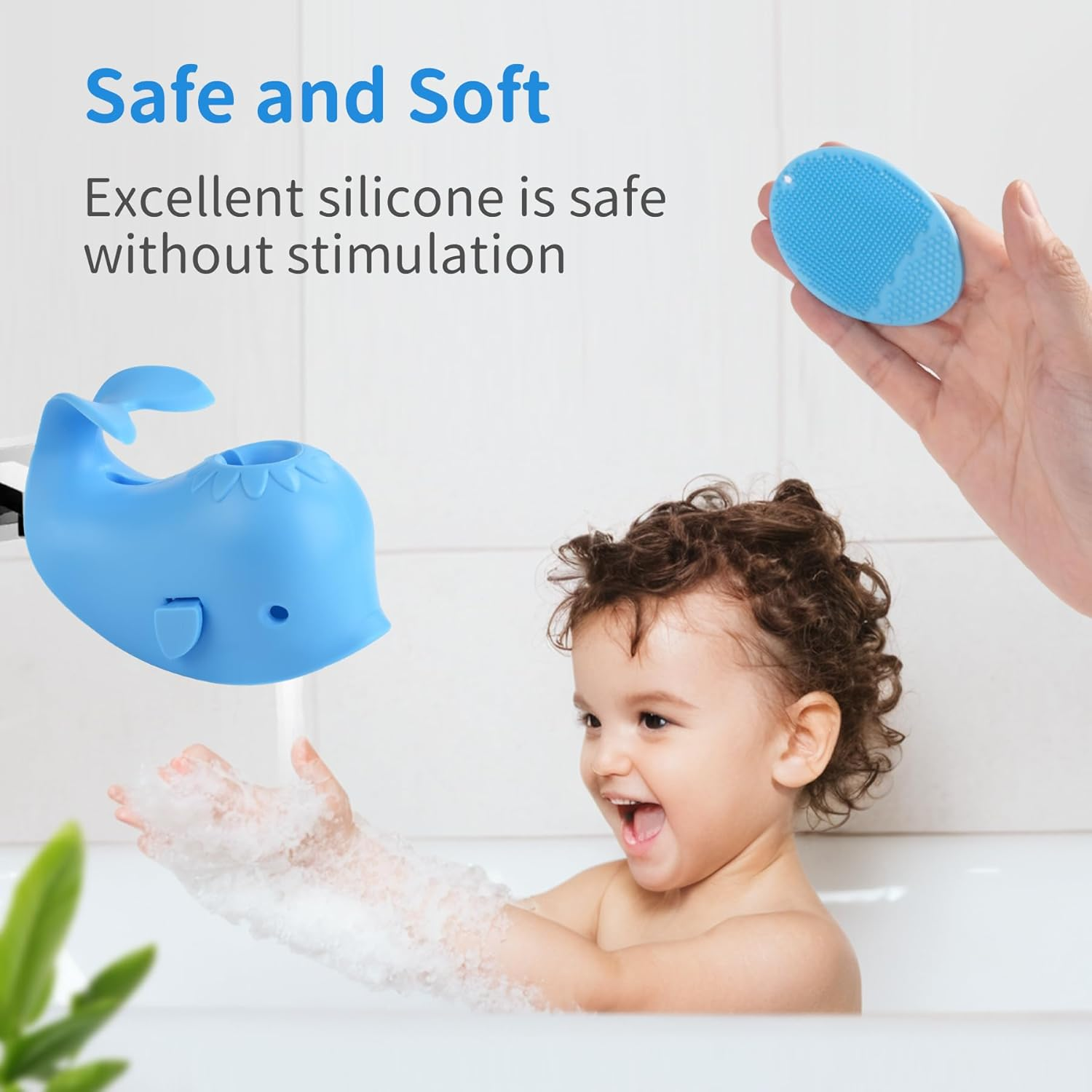 Bath Faucet Cover for Kids，Bath Spout Cover for Baby Are Suitable for Most Bathtub Faucet,Spout Cover Bathroom Tub Adds Fun to Your Baby in the Shower.(Blue) image number 2