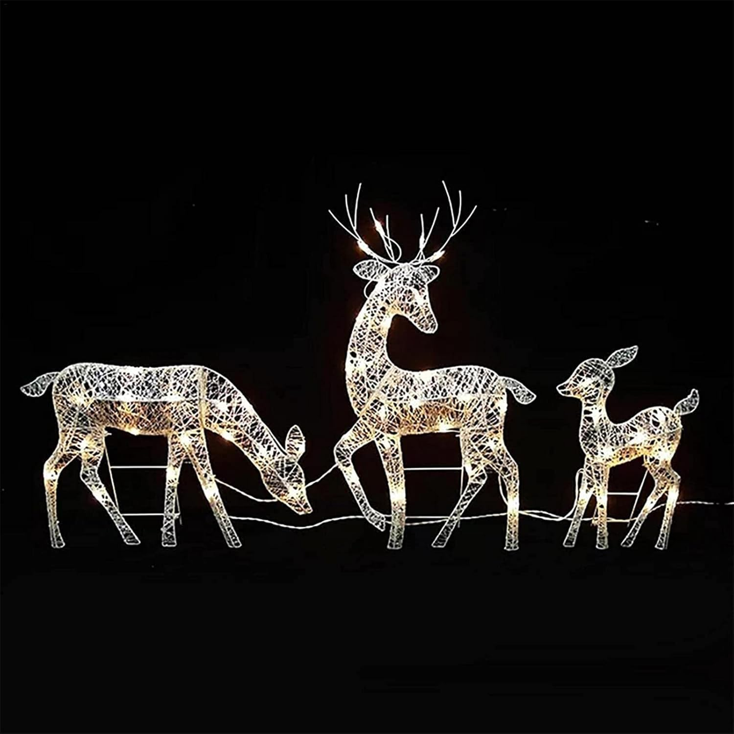 Christmas Reindeer Decoration - Festive Weatherproof Lighted Deer,Christmas Yard Standing Fawn Decoration with White Lights, Elk Ornament image number 5