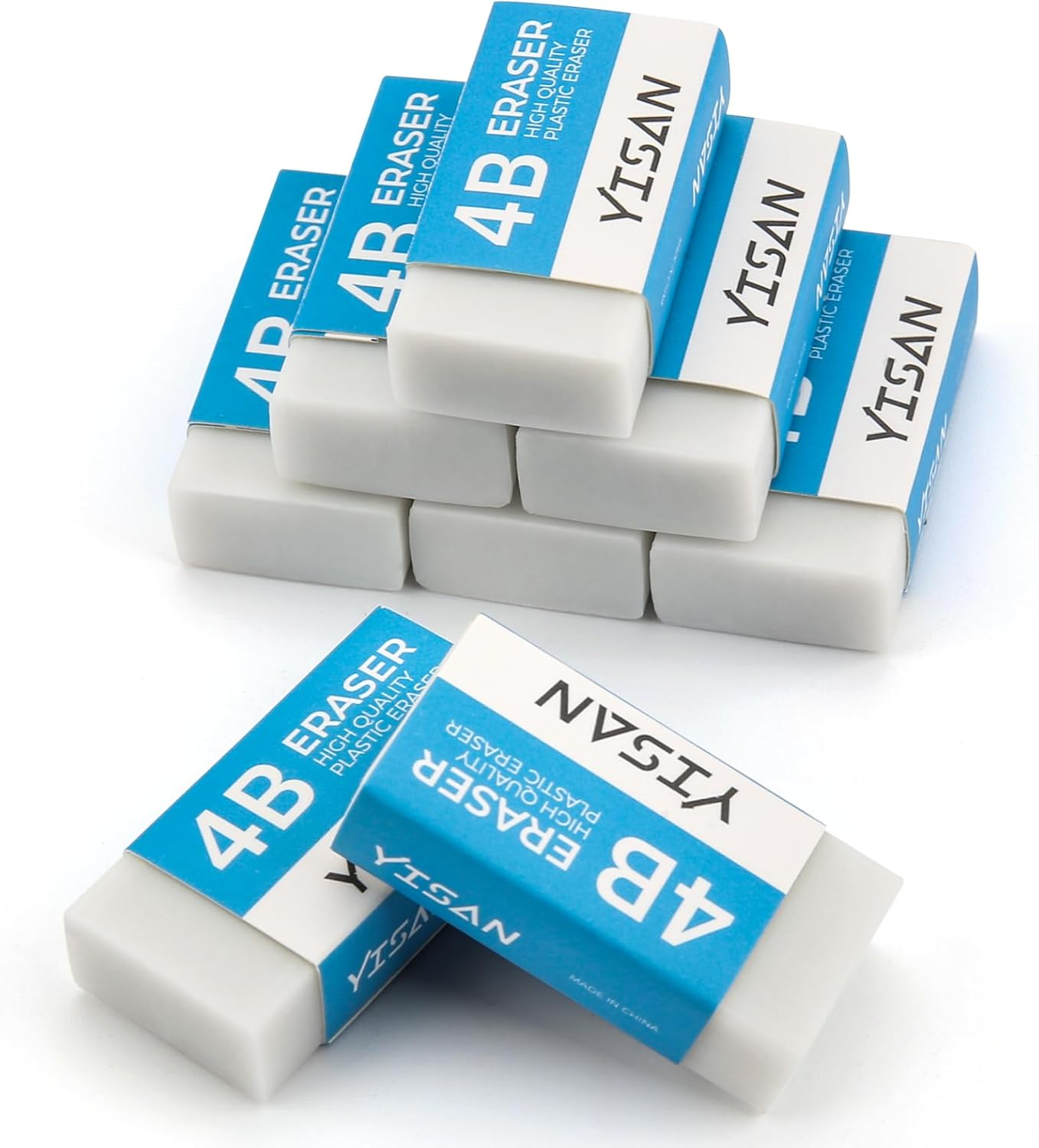 YISAN Erasers,8 Pack,Pencil Eraser,White Cube Erasers, Dust-Collecting,Single Line Dust for Drawing,71327 image number 3