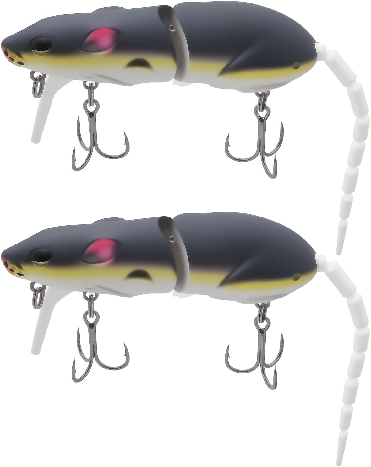 Emagtech 2Pcs Rat Mouse Swimbait 15G 15.5Cm Topwater Jointed Crankbait for Predator Fish Pike Fishing image number 3