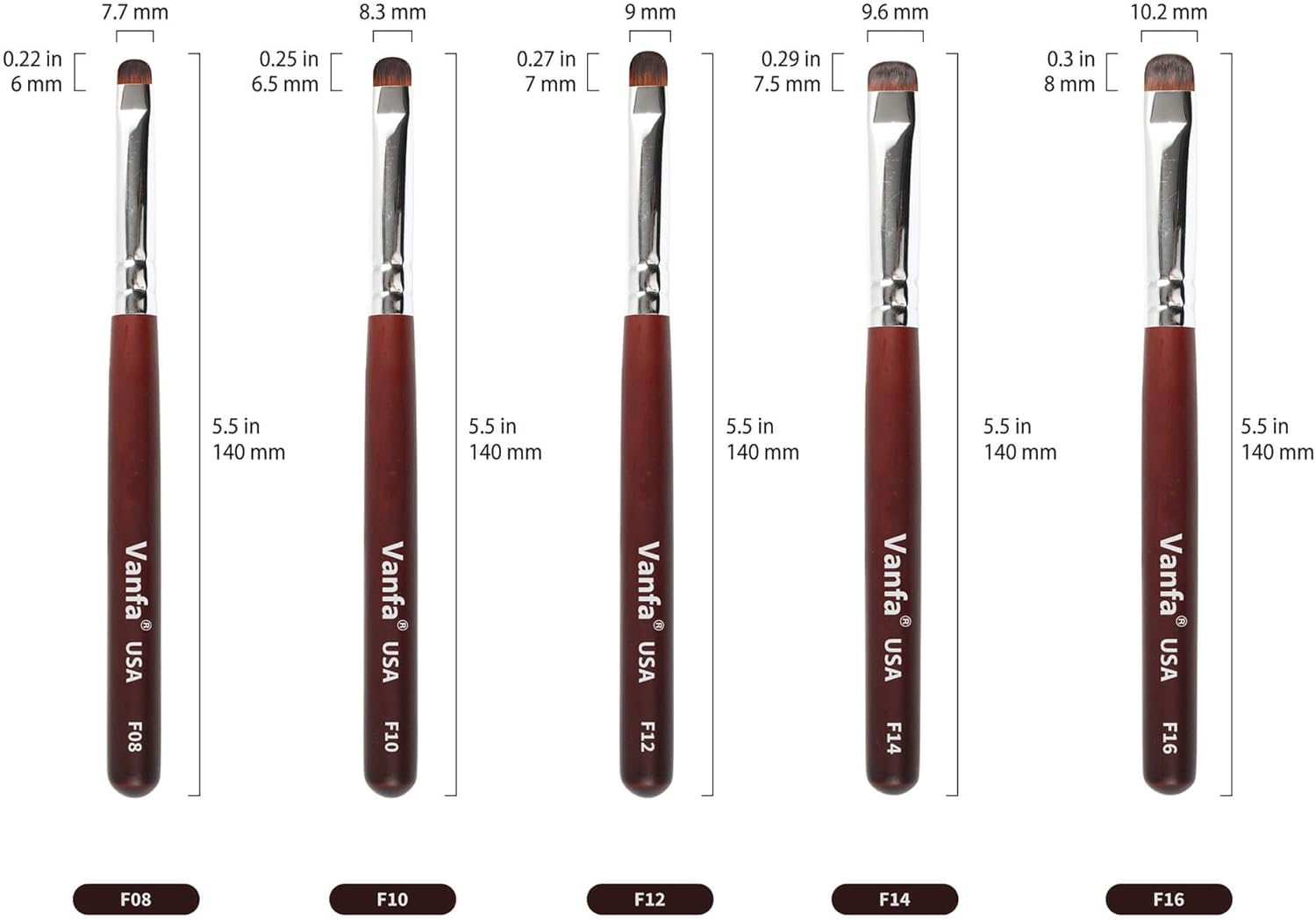 Vanfa French Brush for Nails, Clean up Brush for Gel Nail Polish F14 - F12 image number 2