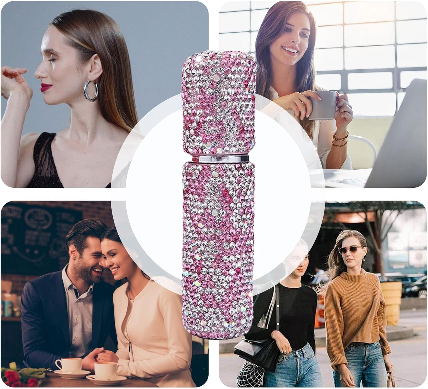 Empty Perfume Spray Bottles, 10Ml Bling Refillable Glass Atomizer, Travel-Size Fragrance Oil Sprayer, Portable Scent Dispenser for Kids, Adults, Perfume, Hair Mist image number 1