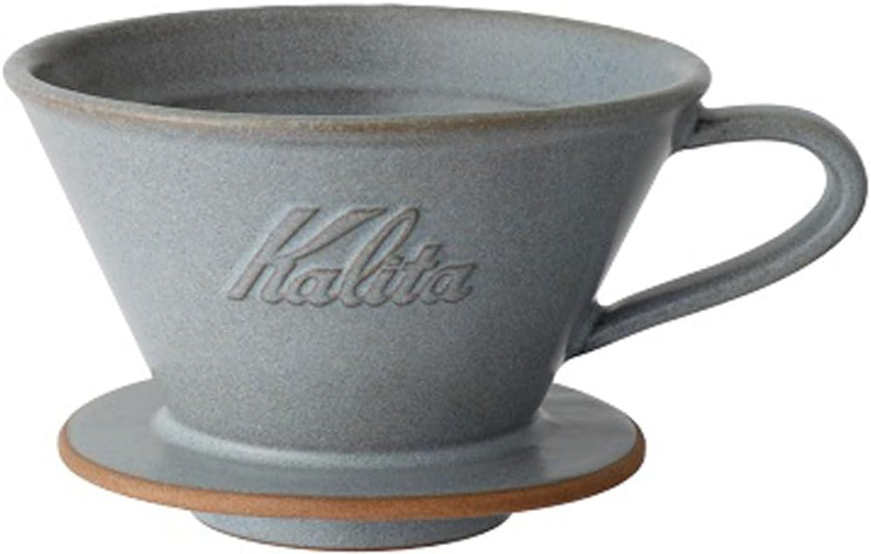 Carita Coffee Dripper Mino Ware High Heat Retention Pottery for 2 to 4 People, Sand Gray #02105 Wave Series, Made in Japan, Drip Equipment, for 2 People, for 4 Cups, Porcelain, Stylish, Outdoor image number 1
