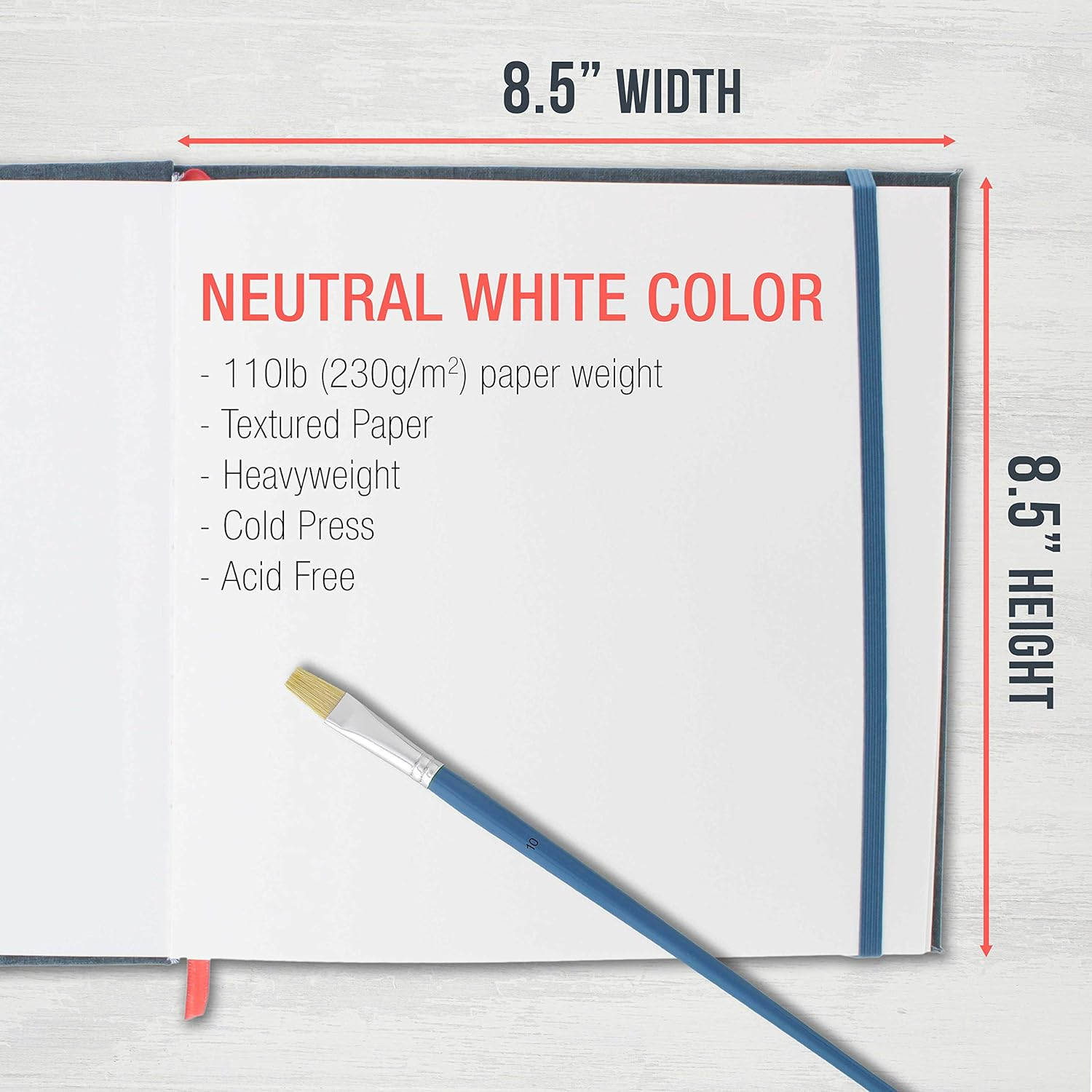 U.S. Art Supply 8.5" X 8.5" Watercolor Book, 2 Pack, 76 Sheets, 110 Lb (230 GSM) - Linen-Bound Hardcover Artists Paper Pads - Acid-Free, Cold-Pressed, Brush Painting & Drawing Sketchbook Mixed Media image number 5