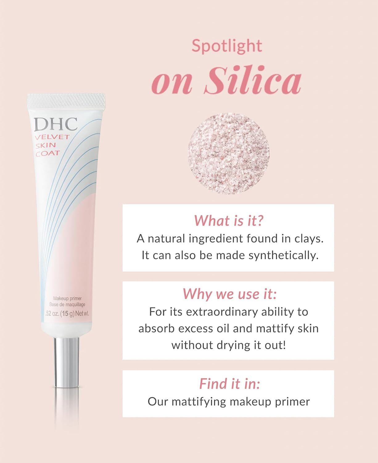 DHC Velvet Skin Coat, Mattifying Makeup Primer, Powder-Gel Formula, Minimizes Look of Pores, Fine Lines, and Imperfections, All Skin Types, Fragrance and Colorant Free, 0.52 Oz. Net Wt image number 6