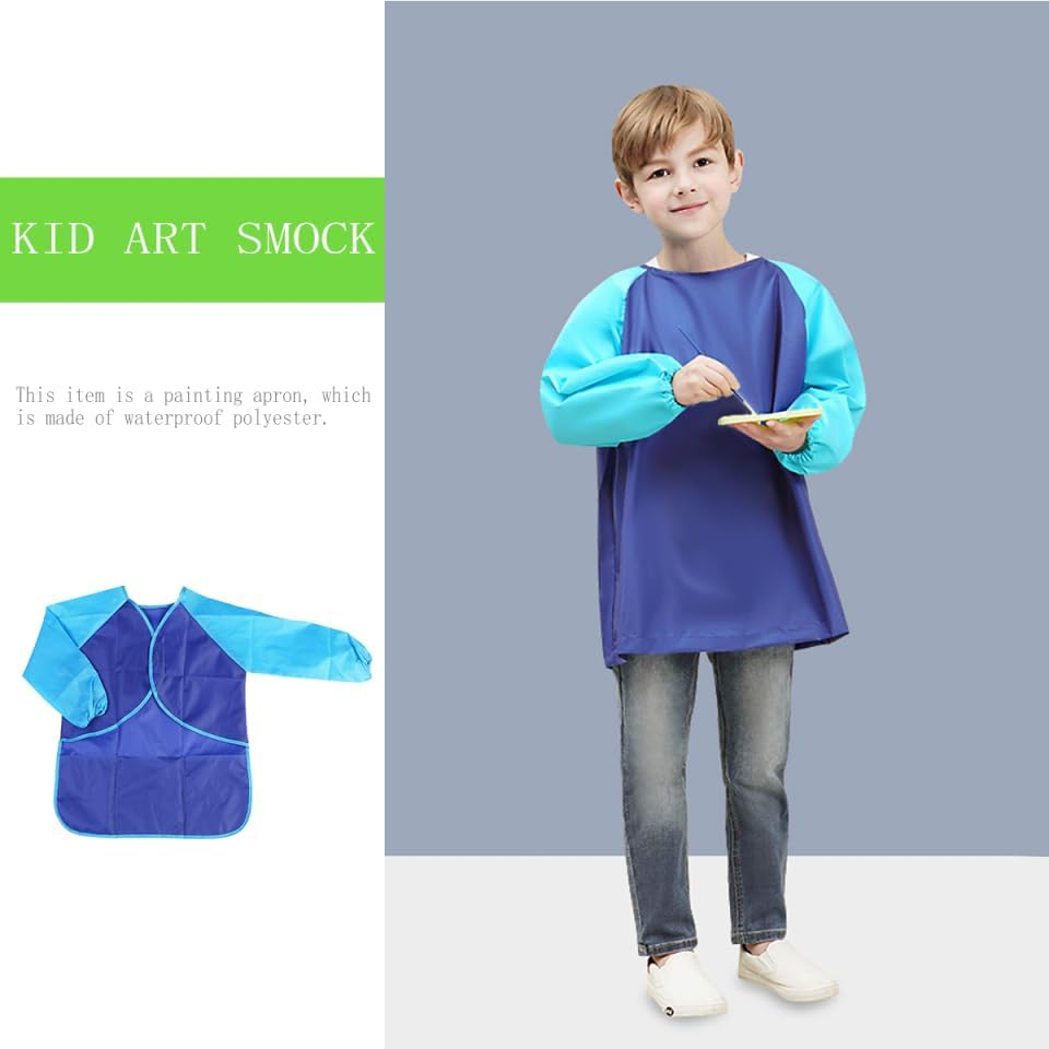Garneck Painting Shirt Art Smock for and - Long Sleeve Paint Shirt for Ages 7-12 Ideal for Creative Activities and Durable and Easy to Clean Paint Smock image number 1