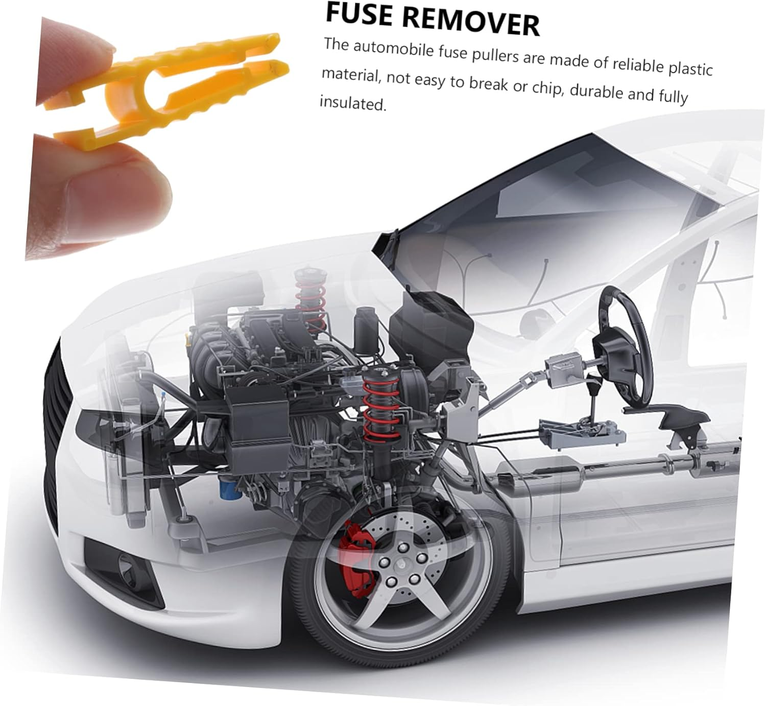 ARTIBETTER 50Pcs Plastic Car Fuse Puller Automotive Relay Puller Fuse Clamp Remover Tool for Car Extraction Tools and Motorcycle Remover image number 5