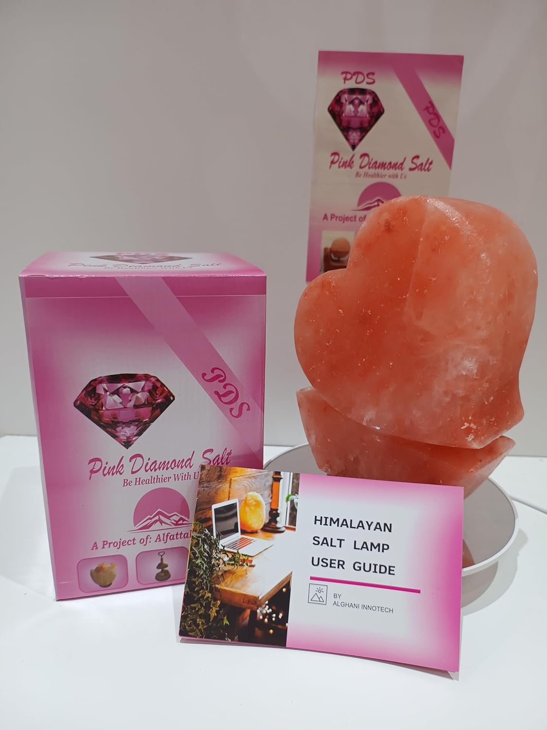 Heartstone Design Natural Heart Salt Lamp 100% Authentic, Handcrafted from the Foothills of the Himalayas Beautifully Hand Craft Heart Shape Lamp image number 3