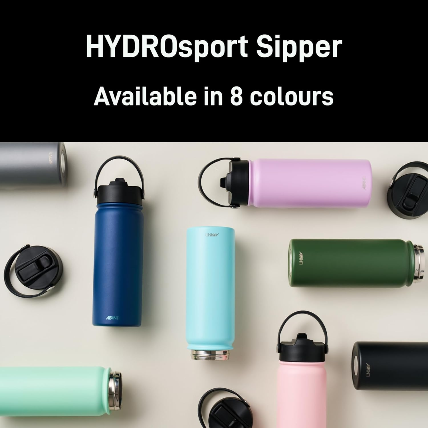 Avanti Hydrosport Sipper Insulated Water Bottle, 1.1 Litre - Platinum image number 3