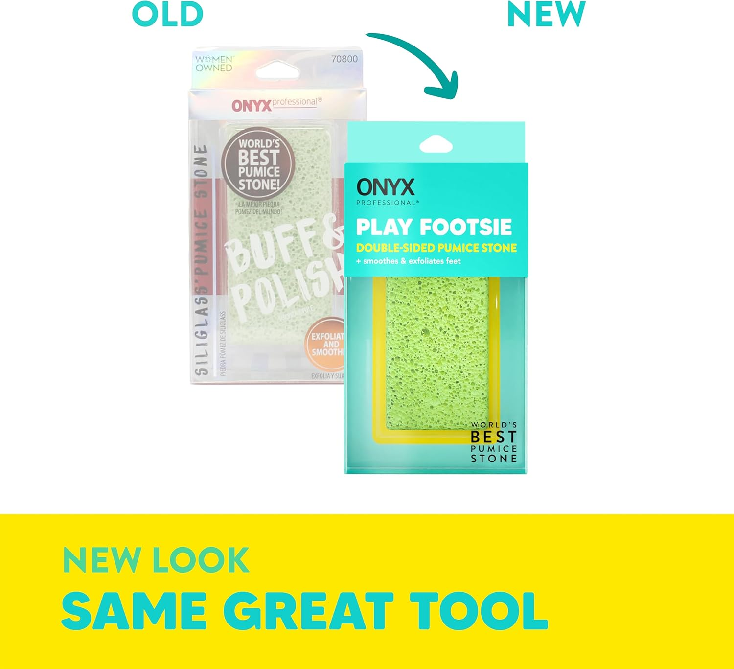 Onyx Professional 2 in 1 Pumice Stone, 100% Siliglass Callus Remover for Feet, Elbows, Knees, Dead Skin, Heels, Hands, Foot File Scrubber Exfoliator Removes Hard, Rough, Dry Skin