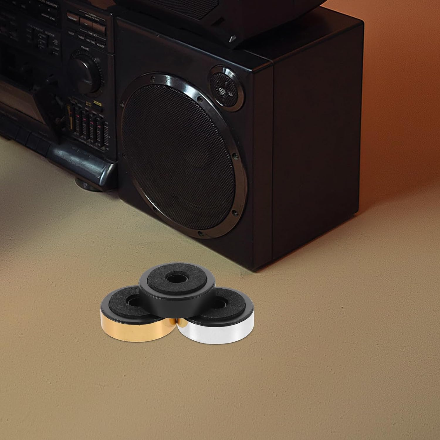 FUNNETOYU 12Pcs Subwoofer Isolation Feet 47X15Mm Speaker Cabinet Feet Anti-Vibration Pads for Audio Amplifiers with Foam Shock Absorber Compatible with Home Theater and Hifi Systems image number 4