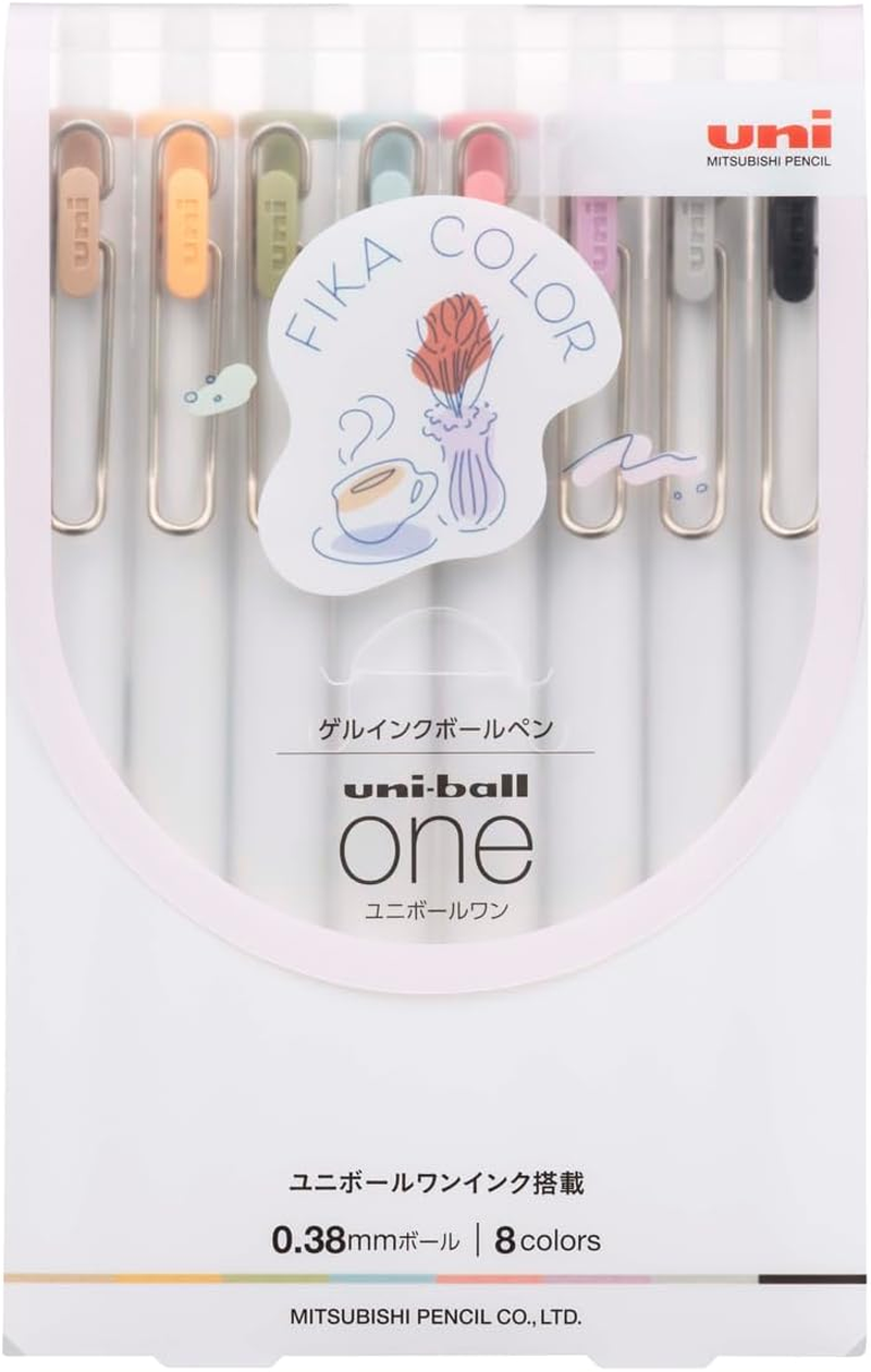 Mitsubishi Pencil UMNS38FC8C Gel Ballpoint Pen Uni-Ball One 0.38 Fica Color Set of 8 Colors image number 2