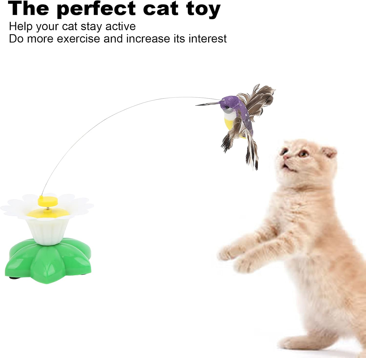 Flying Movement Bird Cat Toy, Cat Toy Interactive Attractive Relieve Anxiety for Small Animals image number 2