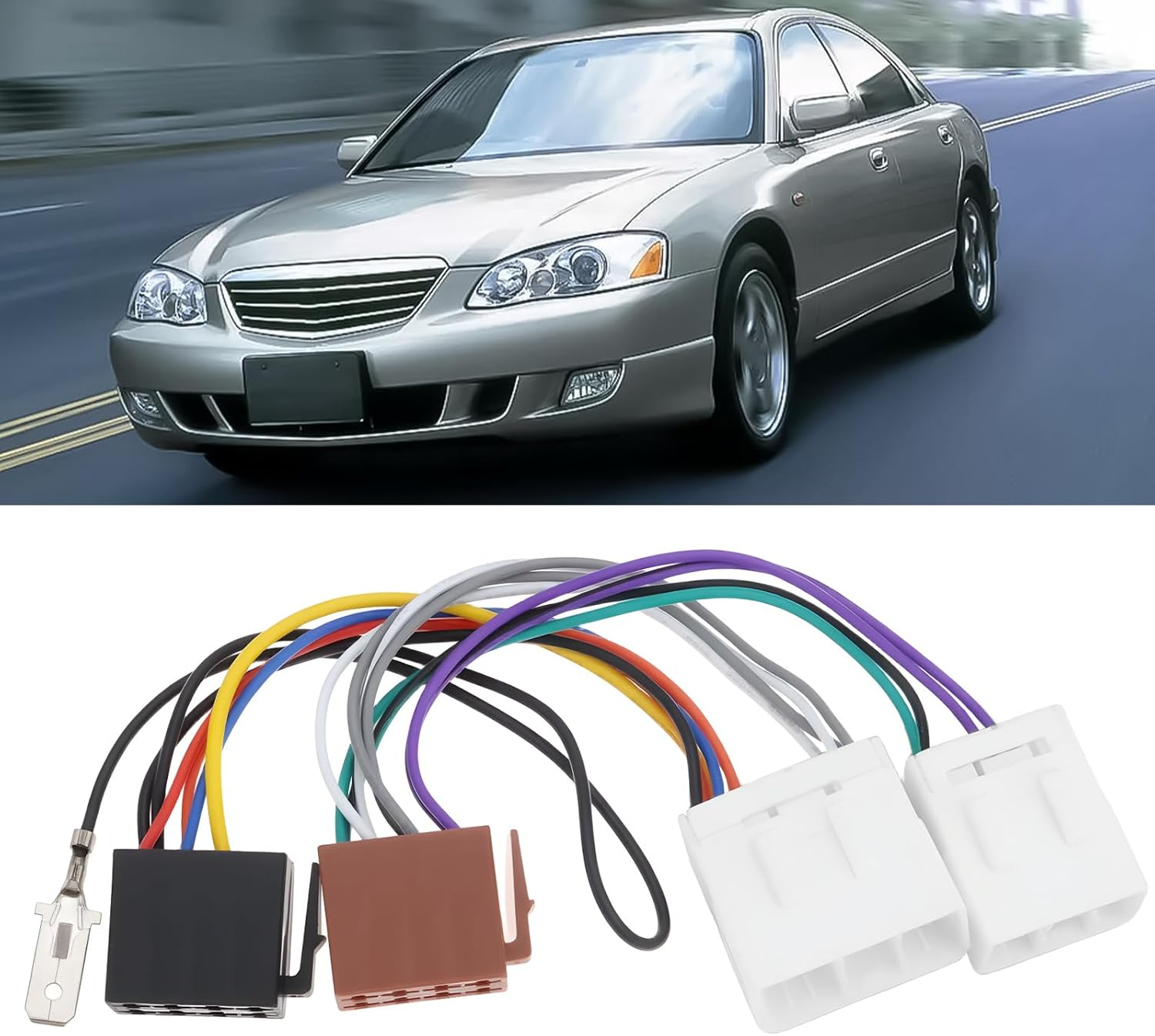 2Pcs 16-Pin Car Radio Adapter Cable ISO Harness Compatible with Mazda up to 2000 image number 1